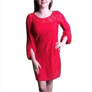 Laundry by Design, Red lace dress,EUC